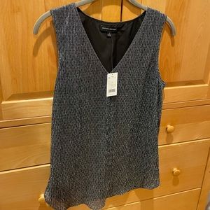 Banana Republic silver metallic sleeveless top.